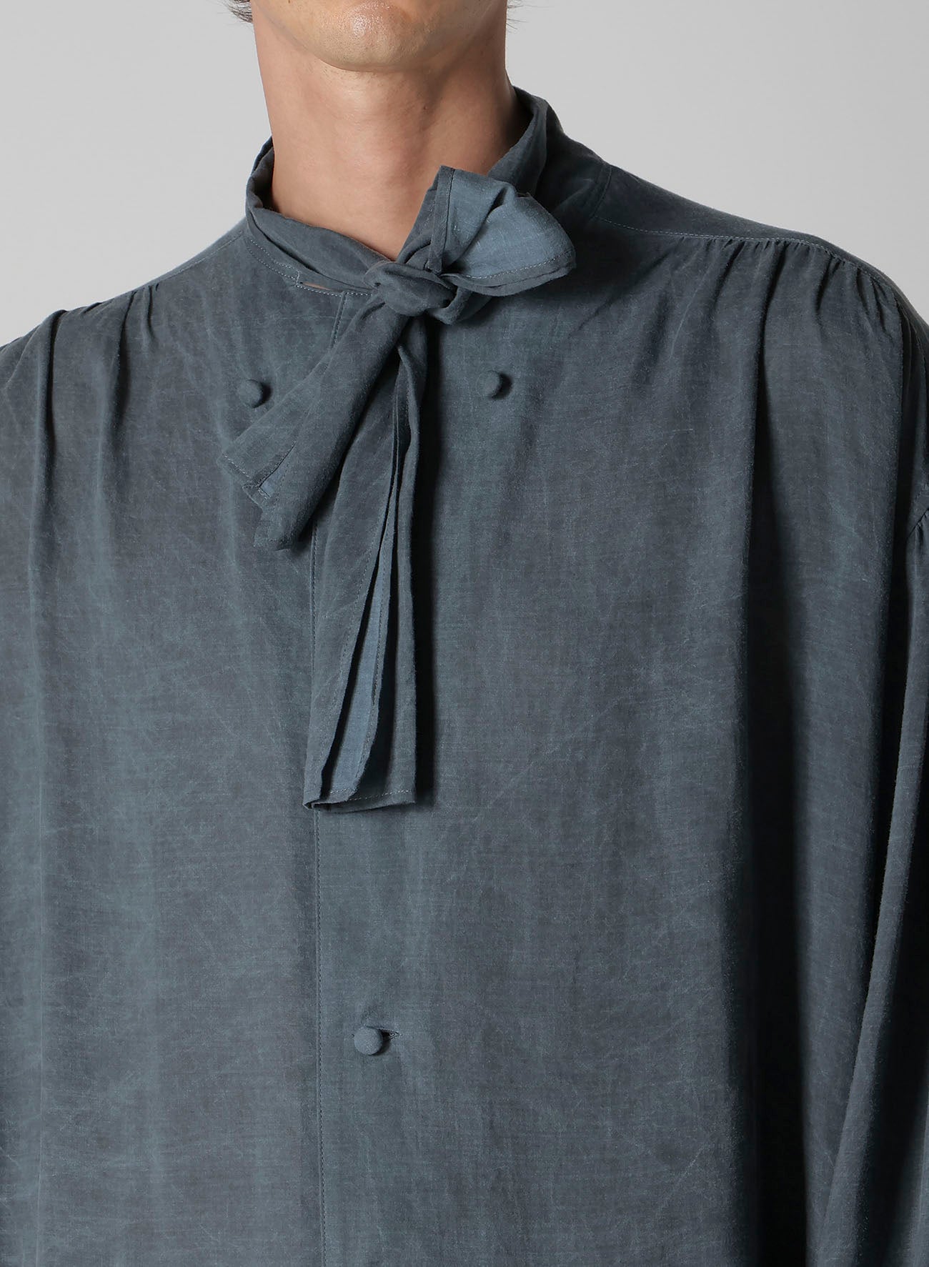 CELLULOSE COATING SCARF GATHER BLOUSE