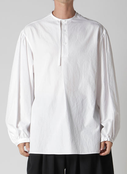 COTTON BROAD GATHER SLEEVE STAND BLOUSE