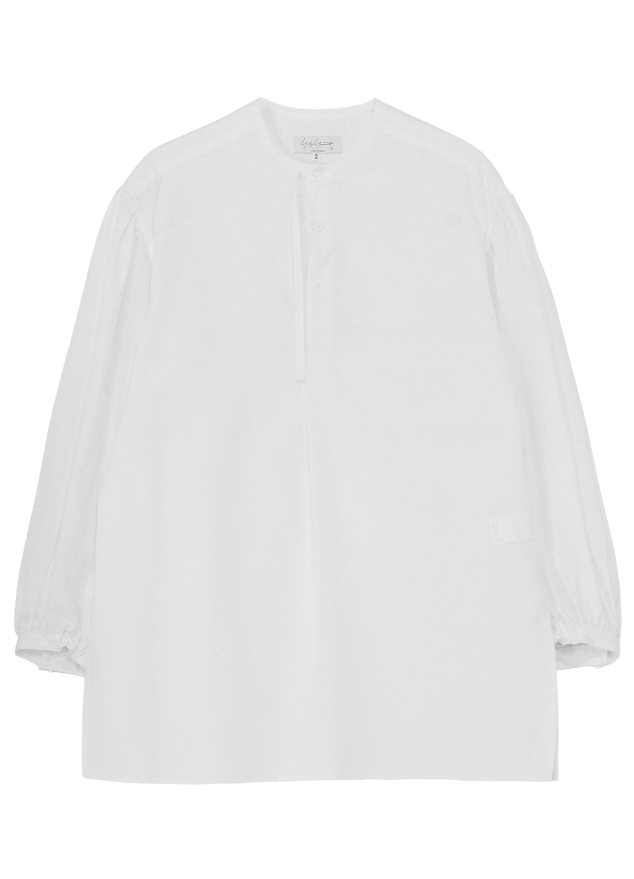 COTTON BROAD GATHER SLEEVE STAND BLOUSE