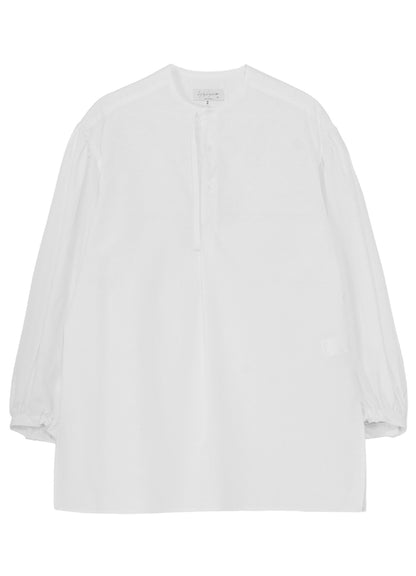 COTTON BROAD GATHER SLEEVE STAND BLOUSE