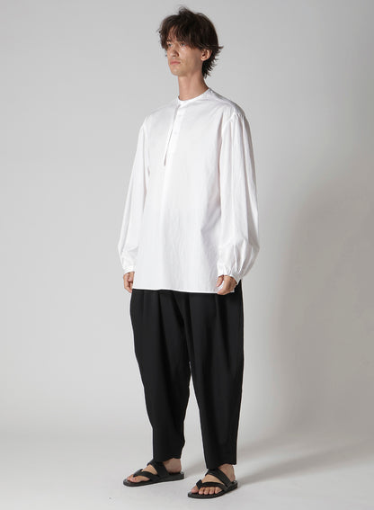 COTTON BROAD GATHER SLEEVE STAND BLOUSE