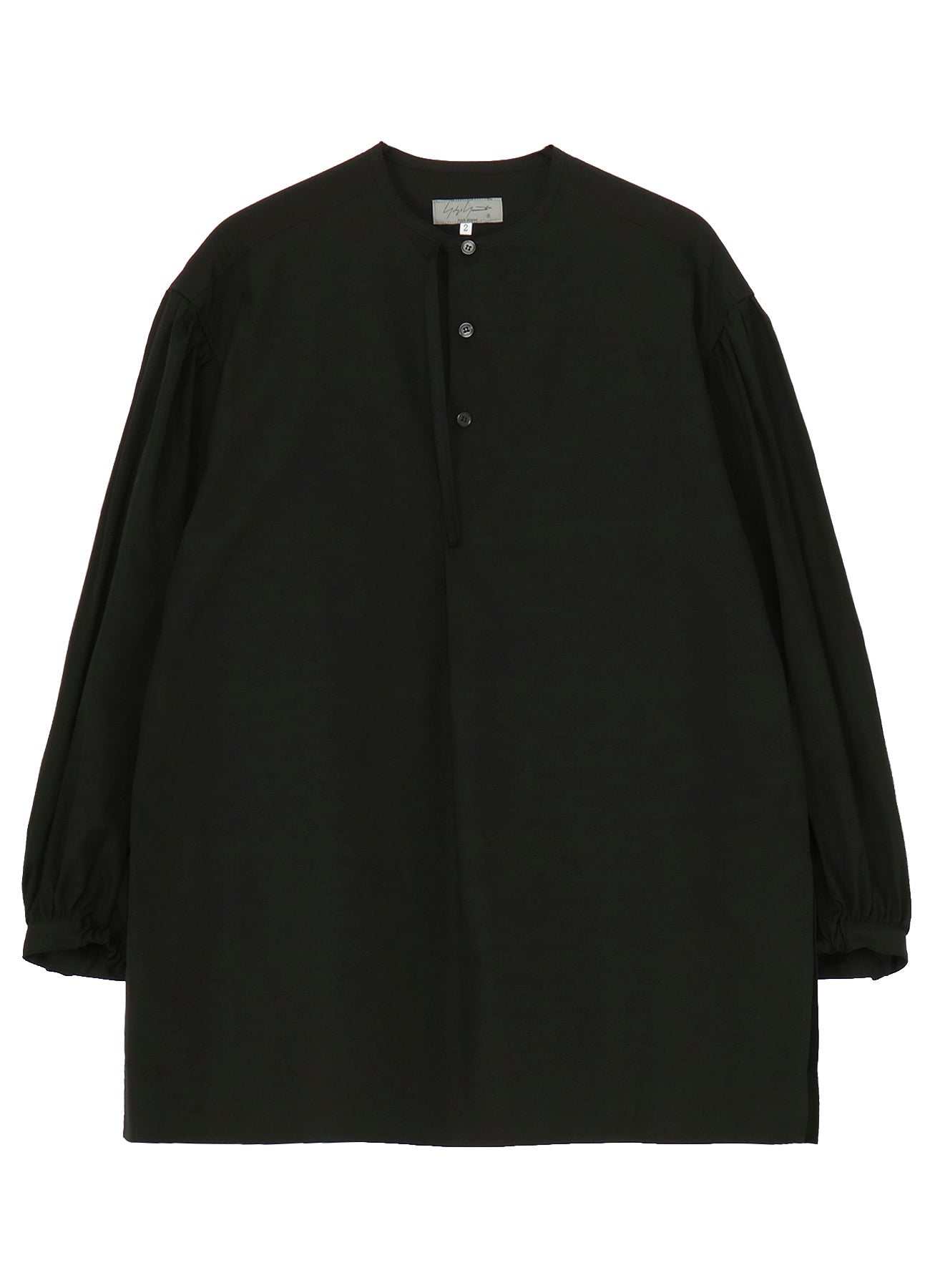 COTTON BROAD GATHER SLEEVE STAND BLOUSE