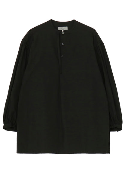 COTTON BROAD GATHER SLEEVE STAND BLOUSE