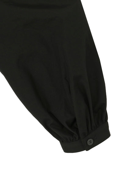 COTTON BROAD GATHER SLEEVE STAND BLOUSE