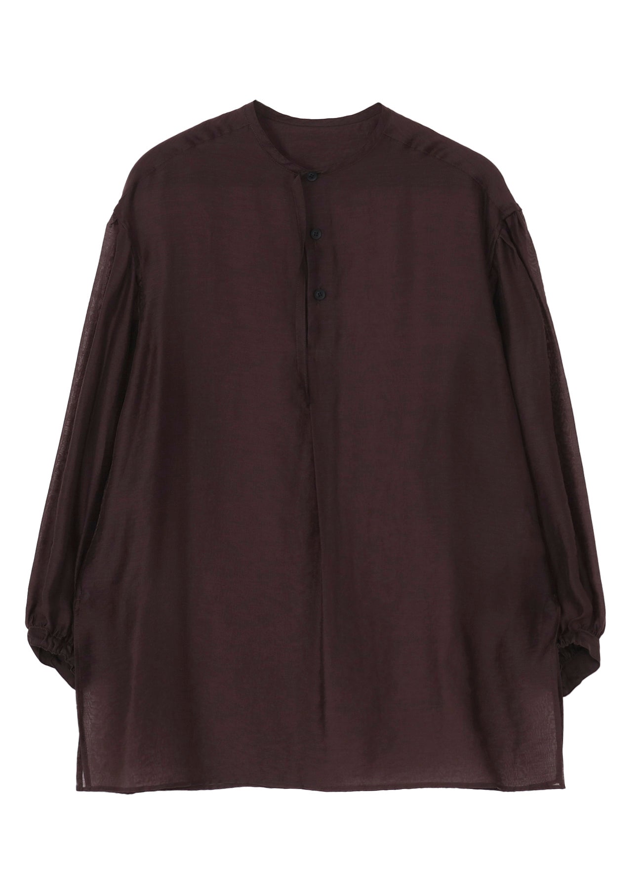 LY/NY LAWN GATHER SLEEVE STAND BLOUSE