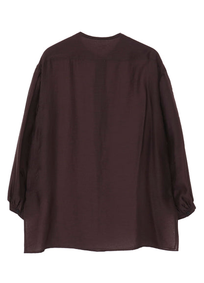 LY/NY LAWN GATHER SLEEVE STAND BLOUSE