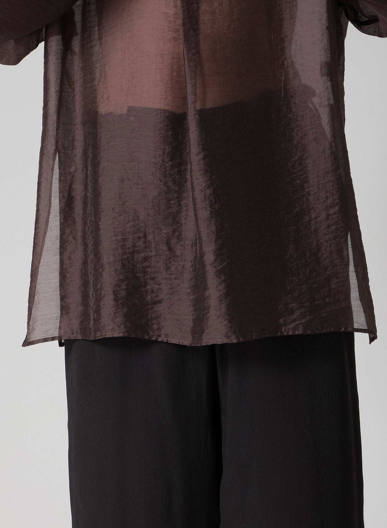 LY/NY LAWN GATHER SLEEVE STAND BLOUSE