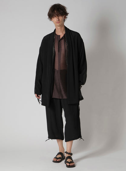 LY/NY LAWN GATHER SLEEVE STAND BLOUSE