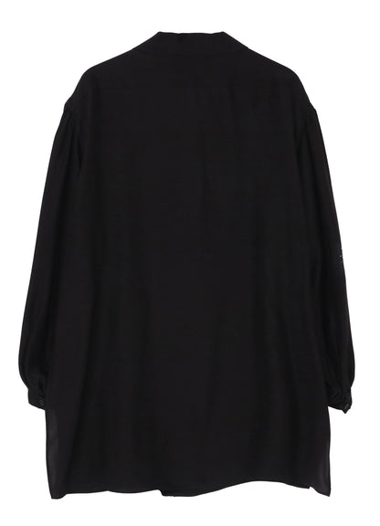 SEA MOTIF PRINTED SCARF COLLAR BLOUSE