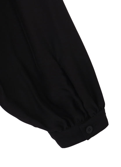 SEA MOTIF PRINTED SCARF COLLAR BLOUSE