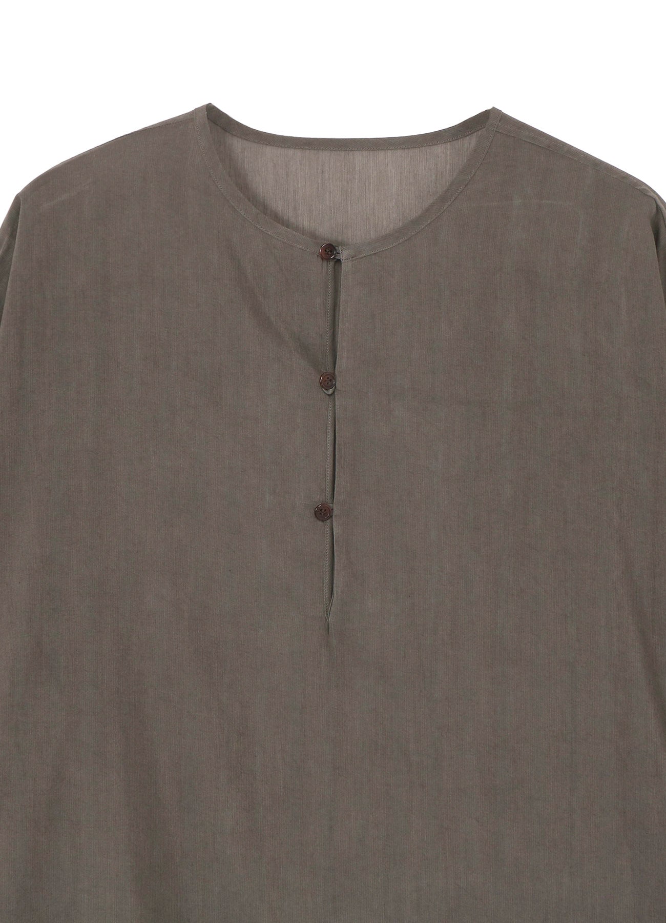 COTTON LAWN INK DYED GUESSETED COLLARLESS BLOUSE