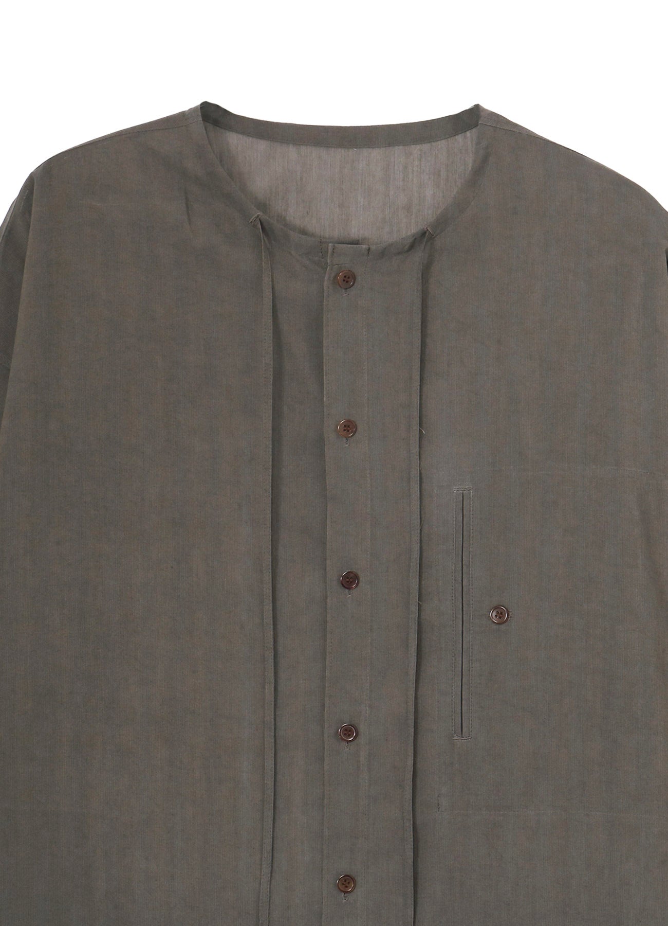 COTTON LAWN INK DYED GUESSETED STRING COLLAR BLOUSE