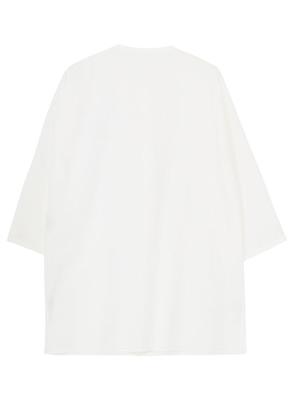 COTTON BROAD GUESSETED STRING COLLAR BLOUSE