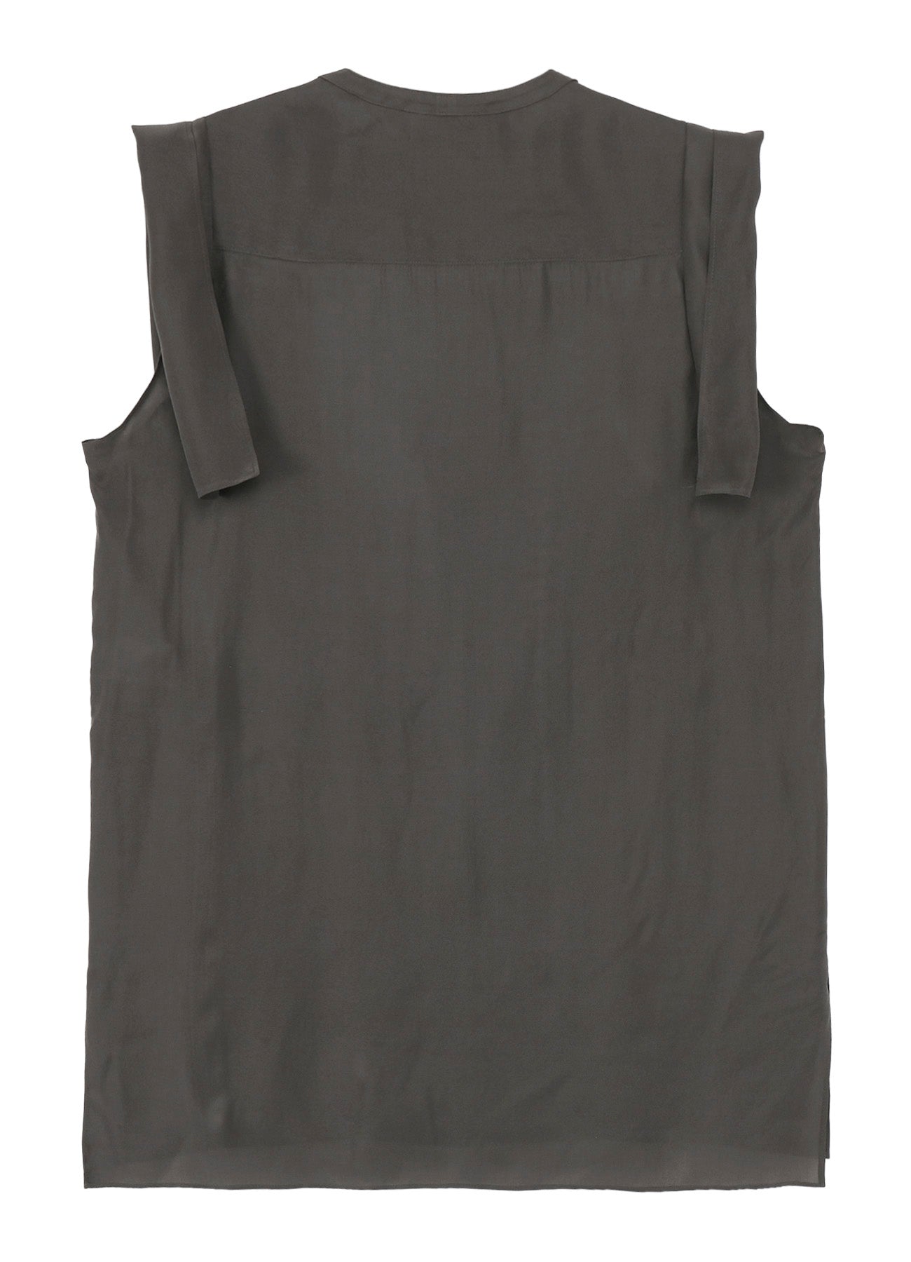 CORAL INK DYED SLEEVELESS STRING COLLAR BLOUSE