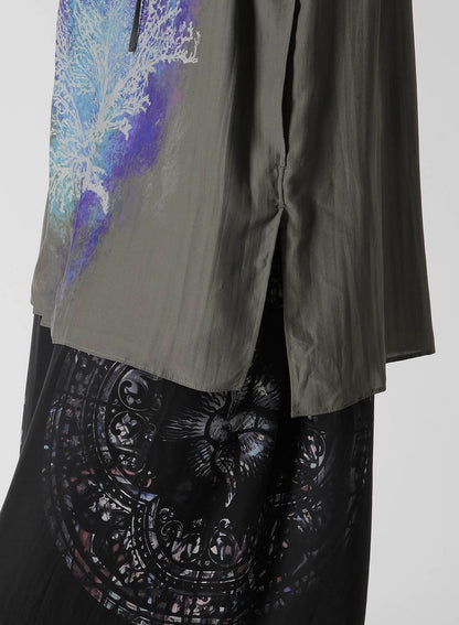 CORAL INK DYED SLEEVELESS STRING COLLAR BLOUSE