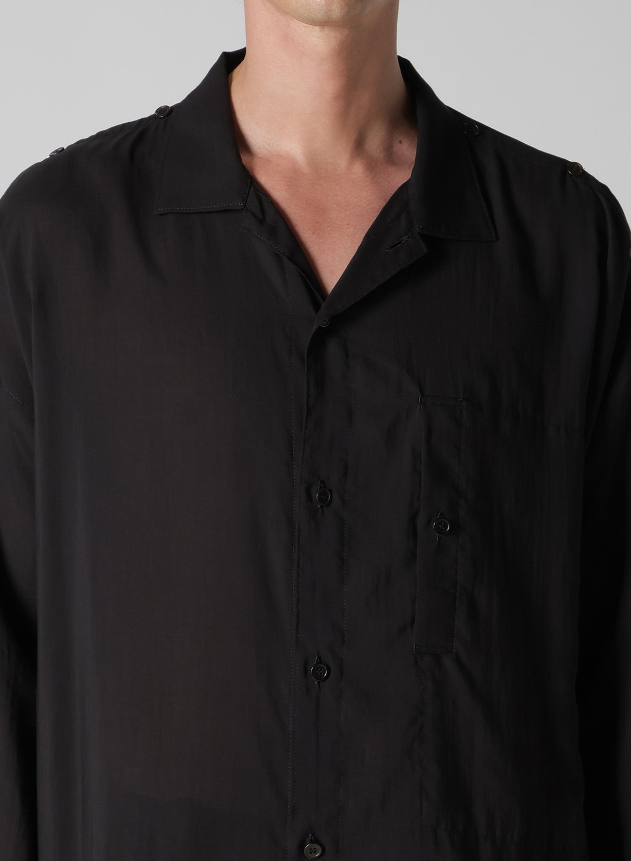 CELLULOSE LAWN SHOULDER OPNED BLOUSE – THE SHOP YOHJI YAMAMOTO