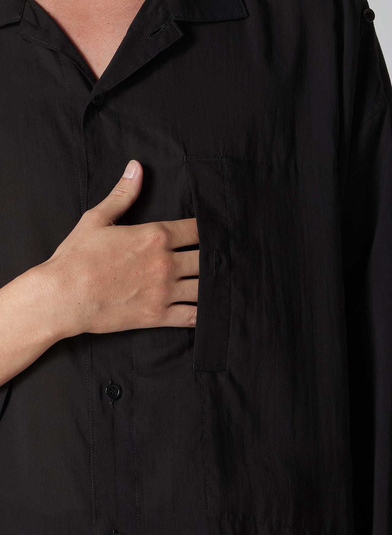 CELLULOSE LAWN SHOULDER OPNED BLOUSE – THE SHOP YOHJI YAMAMOTO
