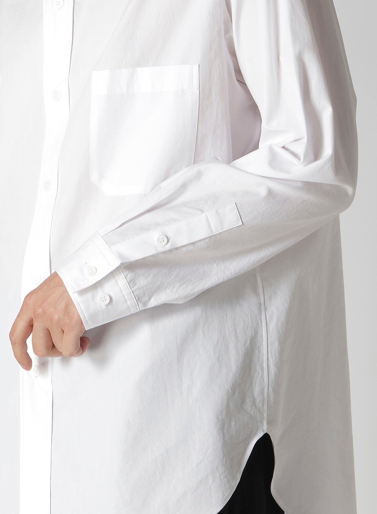 COTTON BROAD DOUBLE COLLAR BLOUSE