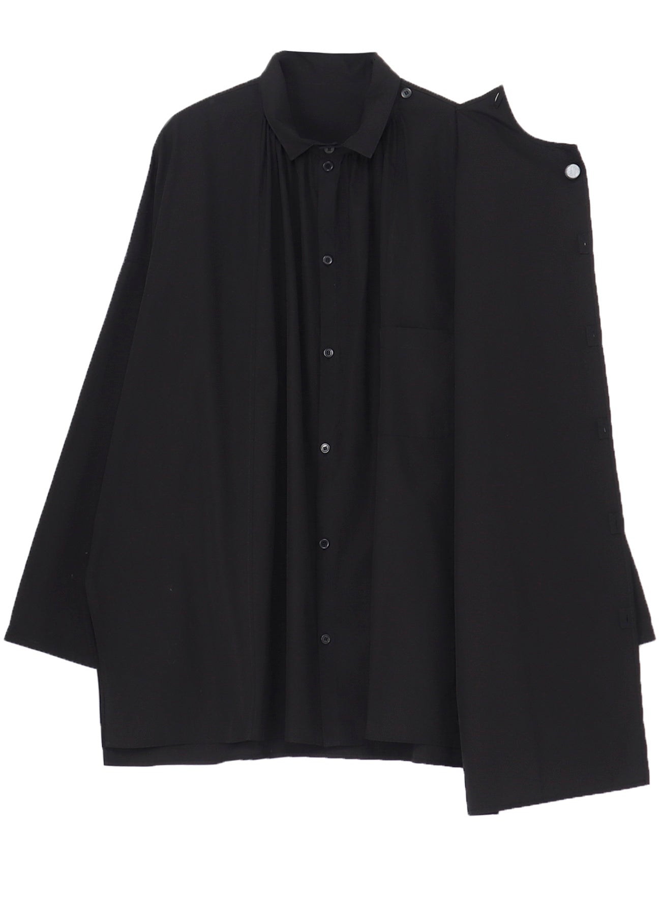 COTTON BROAD GATHER DOUBLE BLOUSE