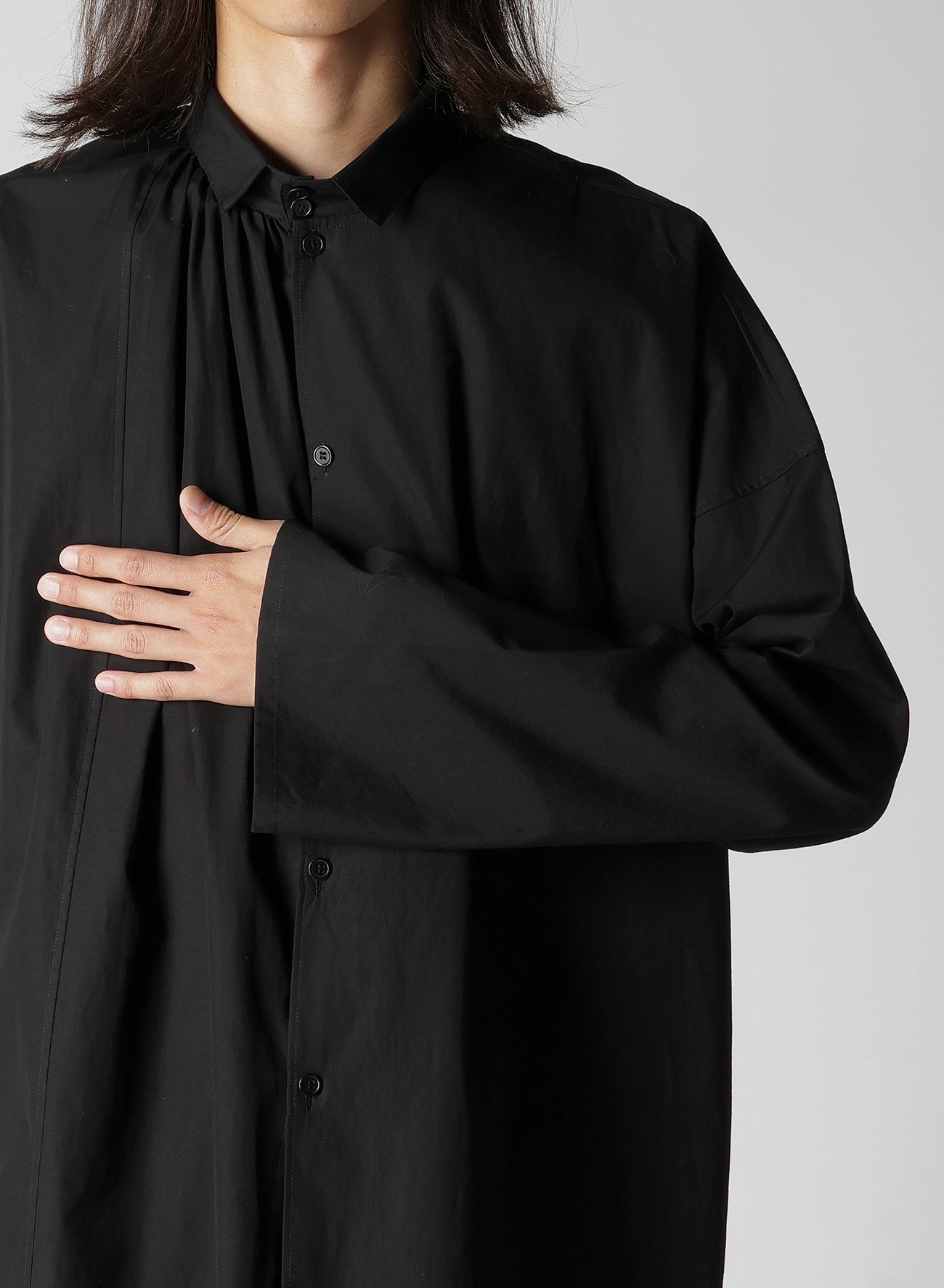 COTTON BROAD GATHER DOUBLE BLOUSE – THE SHOP YOHJI YAMAMOTO