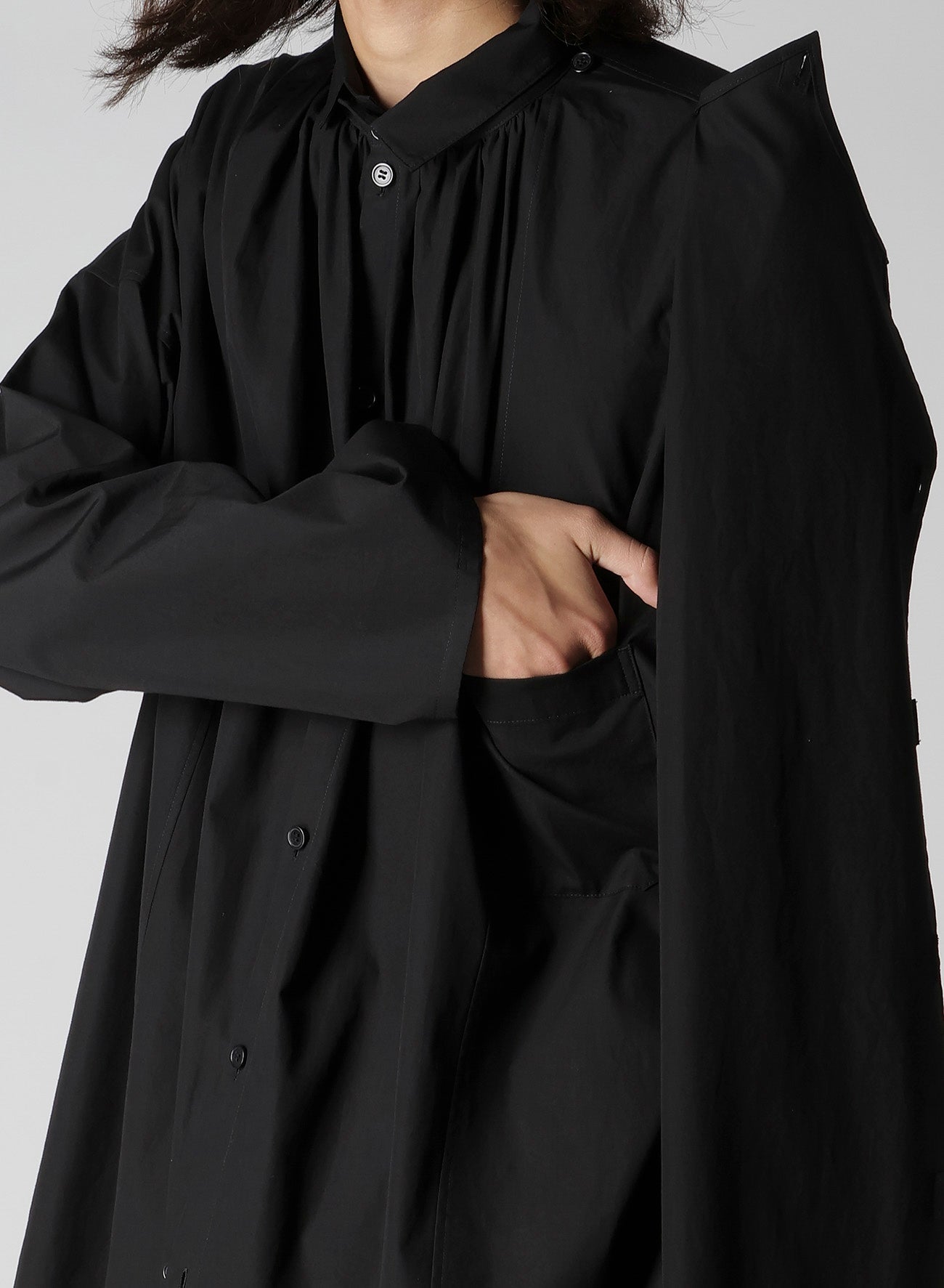 COTTON BROAD GATHER DOUBLE BLOUSE – THE SHOP YOHJI YAMAMOTO