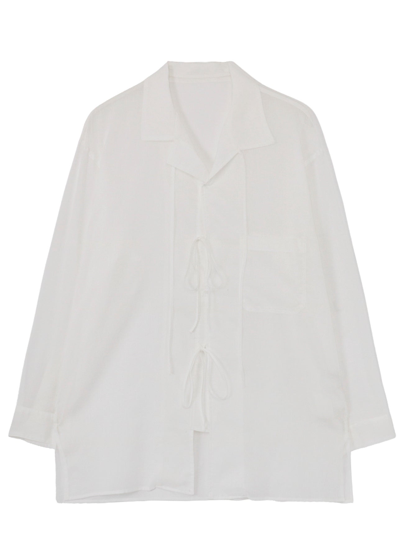 COTTON/LINEN SLAB LAWN RIBBON BLOUSE