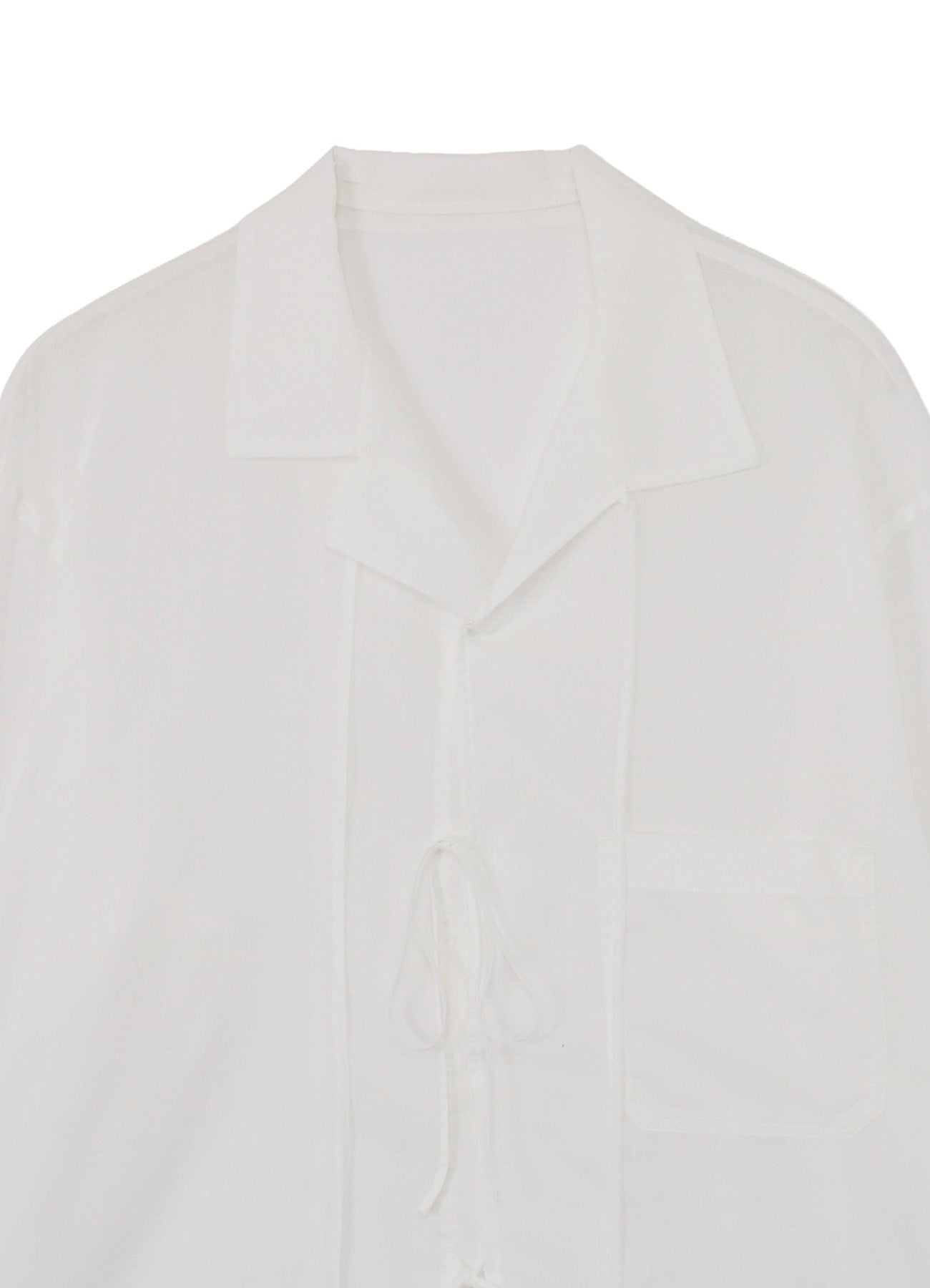 COTTON/LINEN SLAB LAWN RIBBON BLOUSE