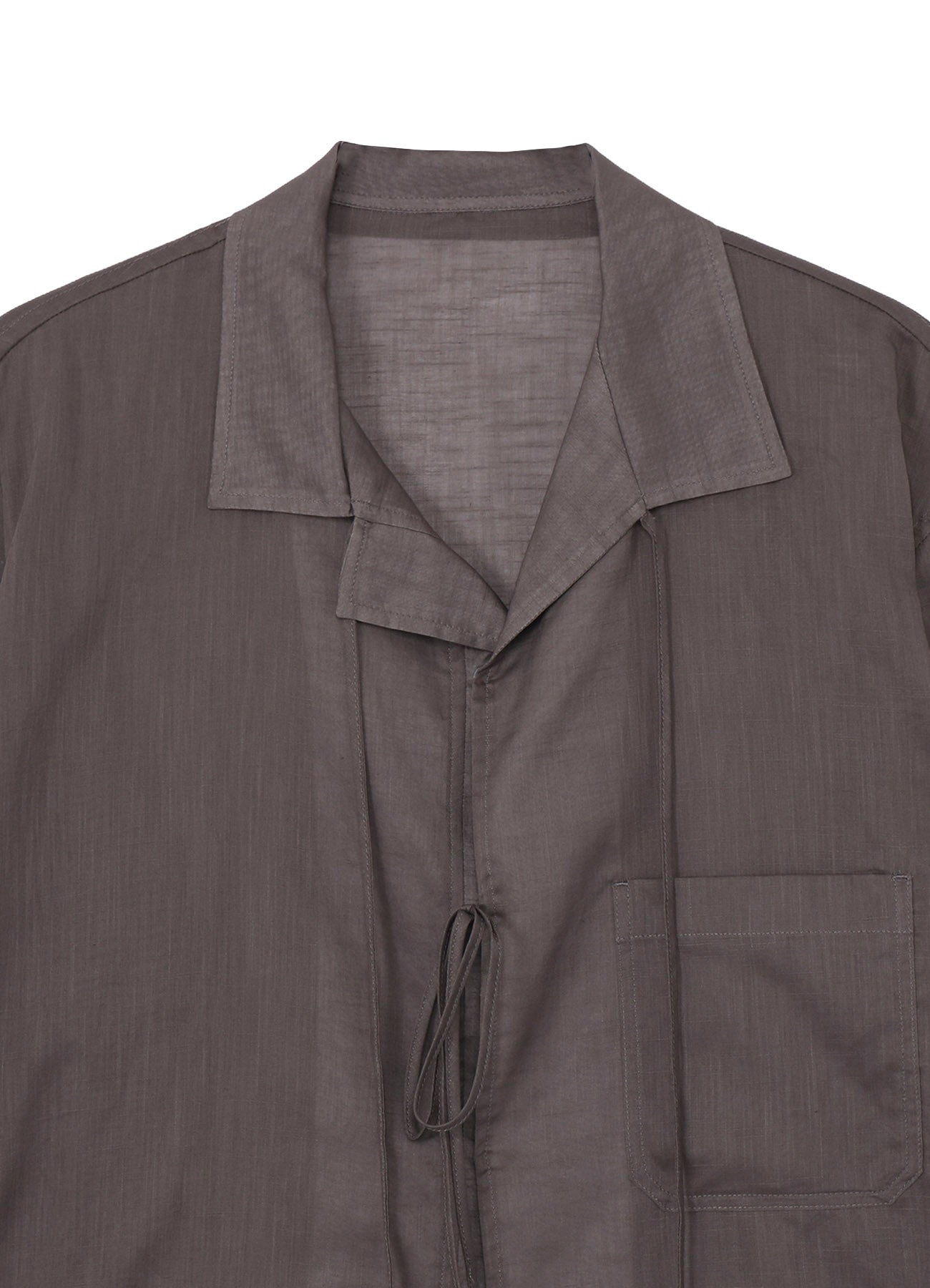 COTTON/LINEN SLAB LAWN RIBBON BLOUSE