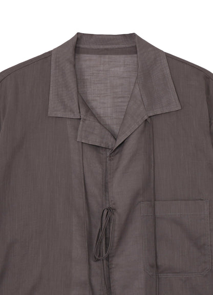 COTTON/LINEN SLAB LAWN RIBBON BLOUSE