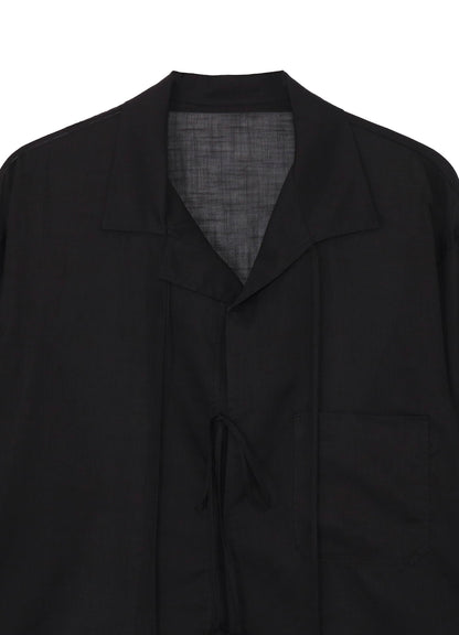 COTTON/LINEN SLAB LAWN RIBBON BLOUSE