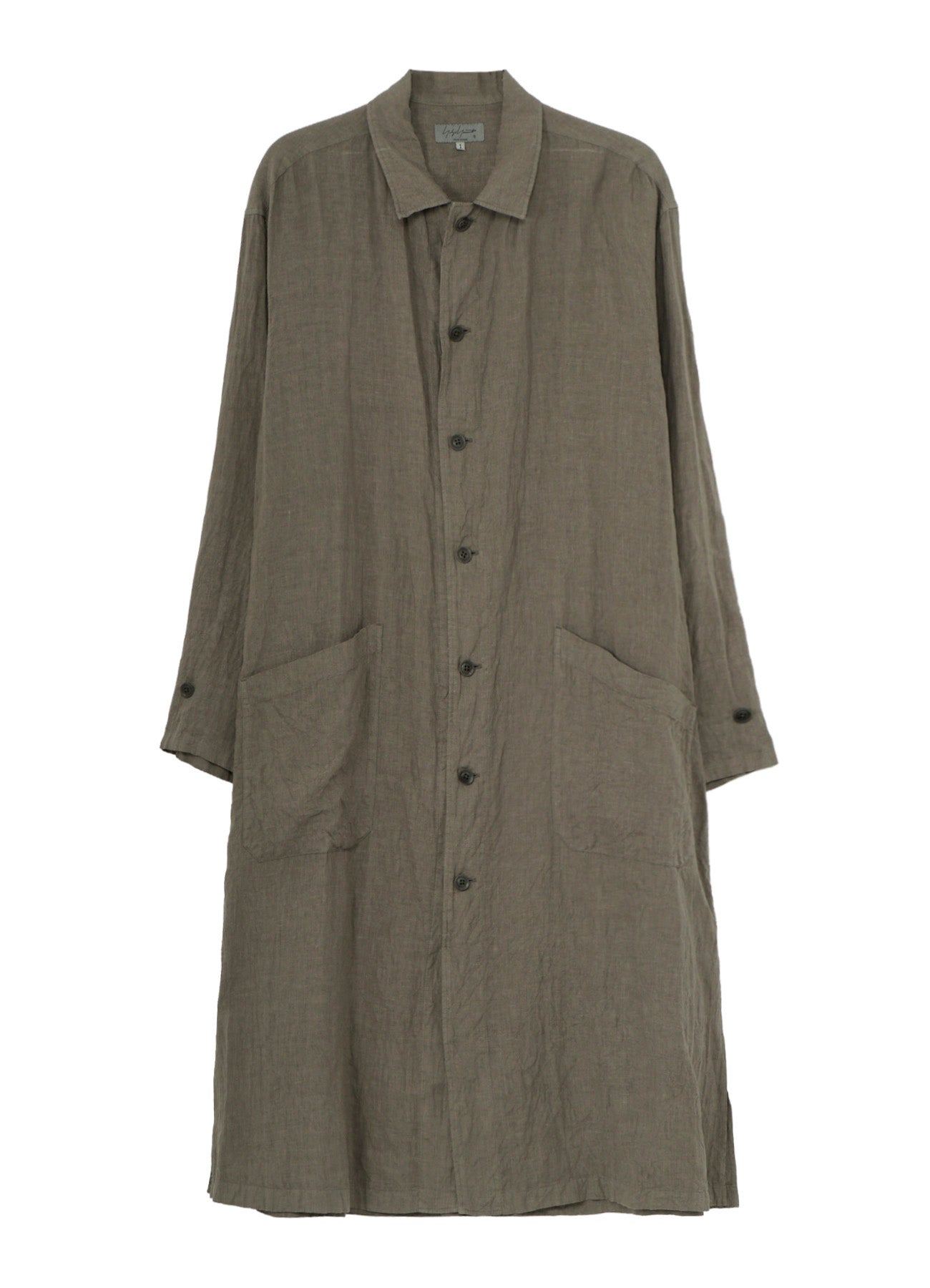 GARMENT-DYED LINEN SHIRT COAT