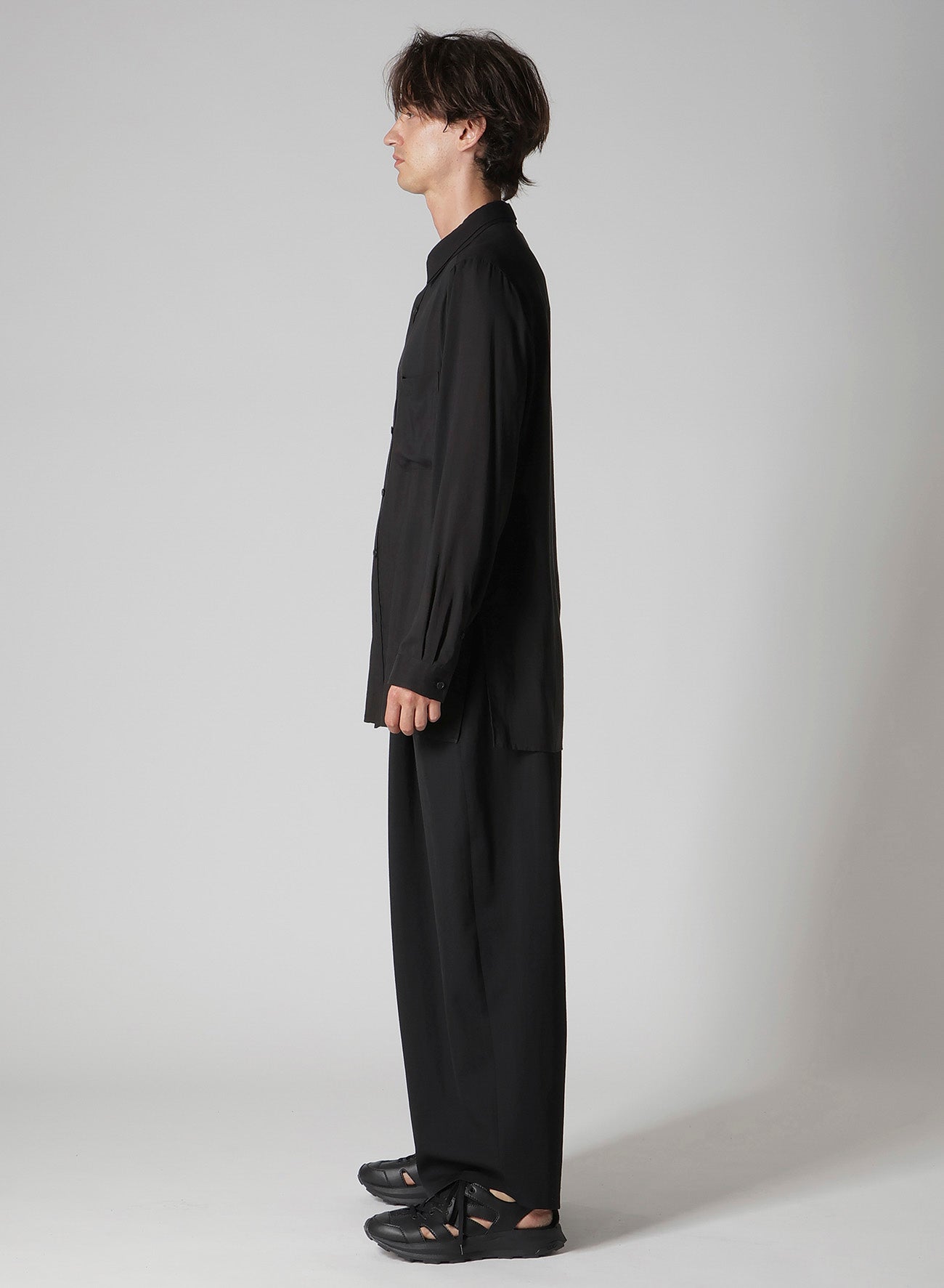 CELLULOSE LAWN DOUBLE COLLAR BLOUSE