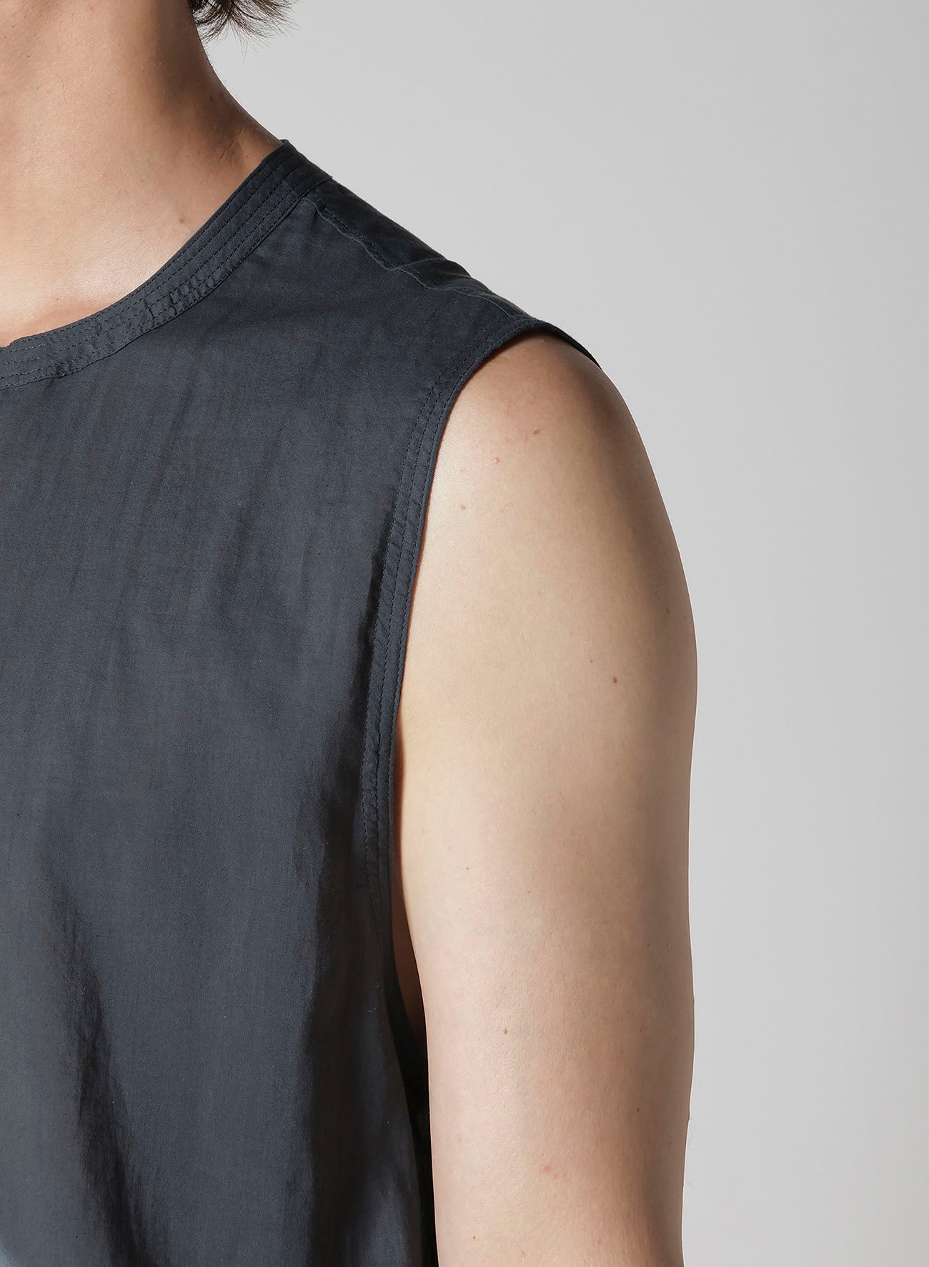 JACQUARD COTTON LAWN CORAL SLEEVELESS BLOUSE