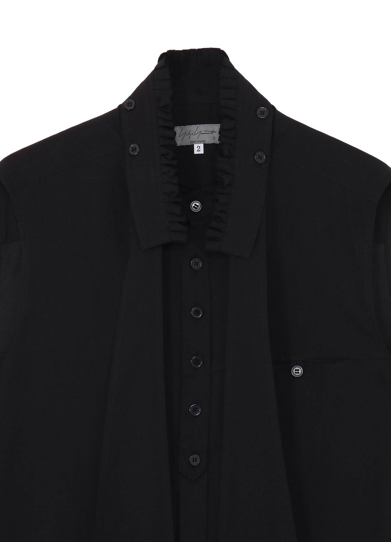 CELLULOSE LAWN RUFFED SPARE COLLAR BLOUSE