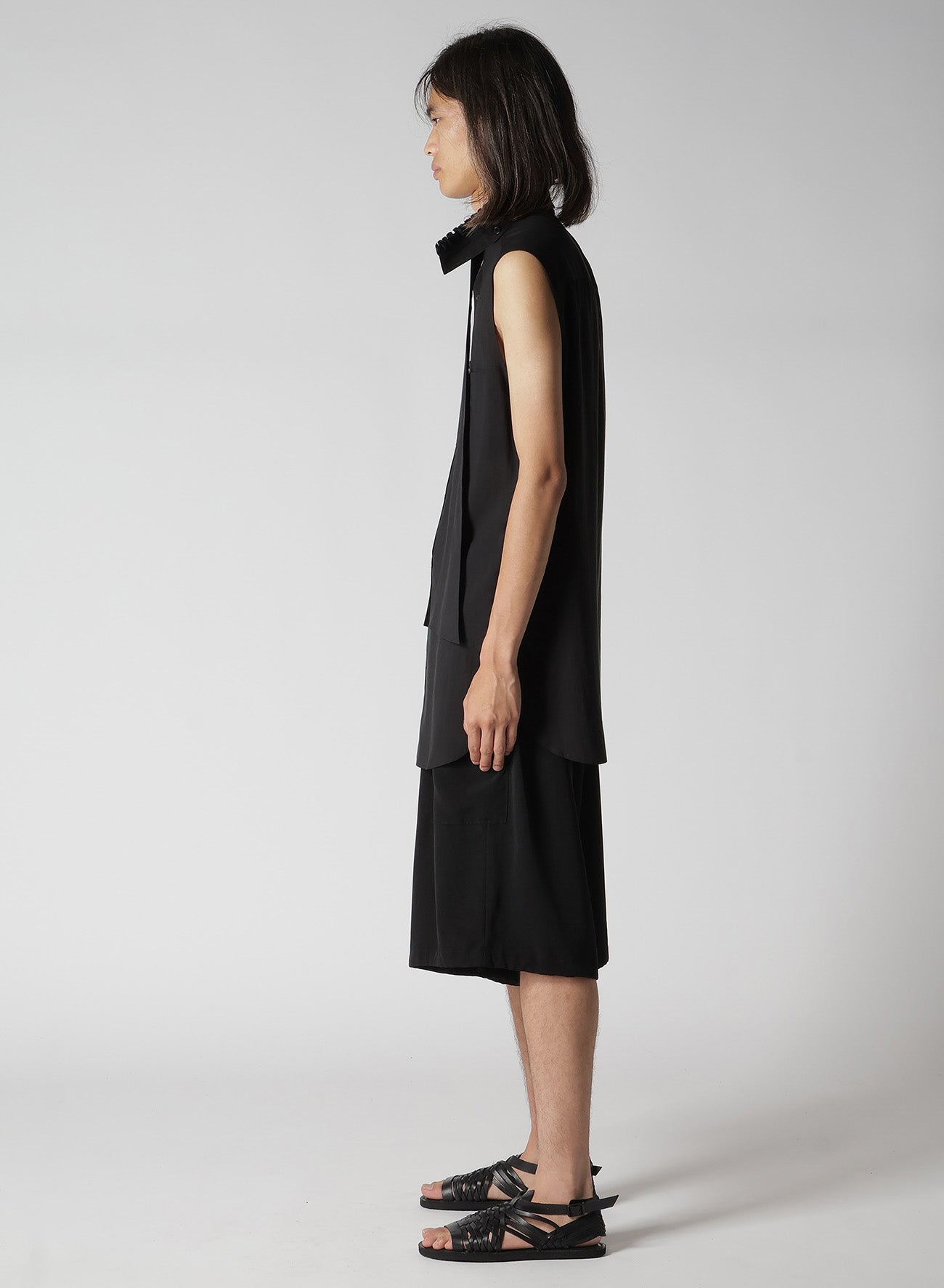 CELLULOSE LAWN RUFFED SPARE COLLAR BLOUSE