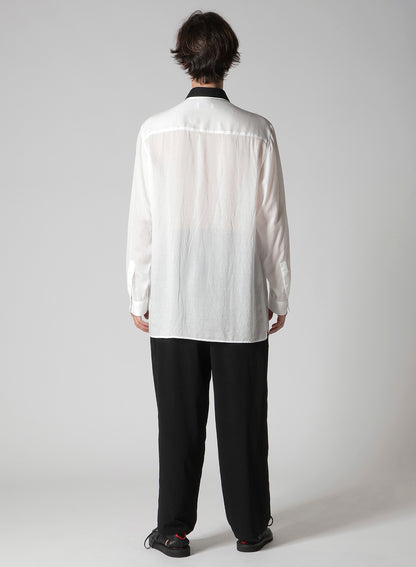 CELLULOSE LAWN DOUBLE COLLAR BLOUSE