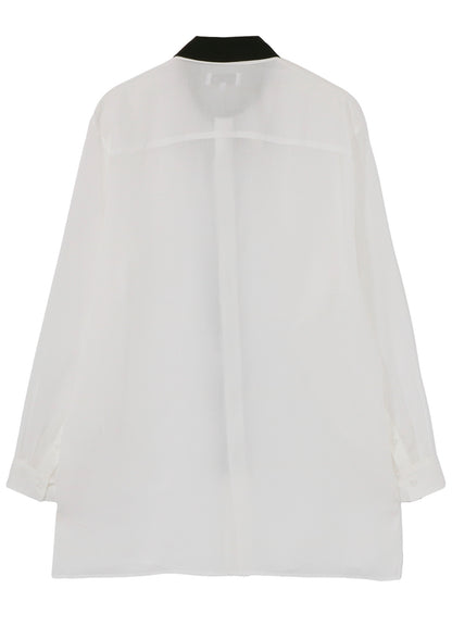 CELLULOSE LAWN DOUBLE COLLAR BLOUSE