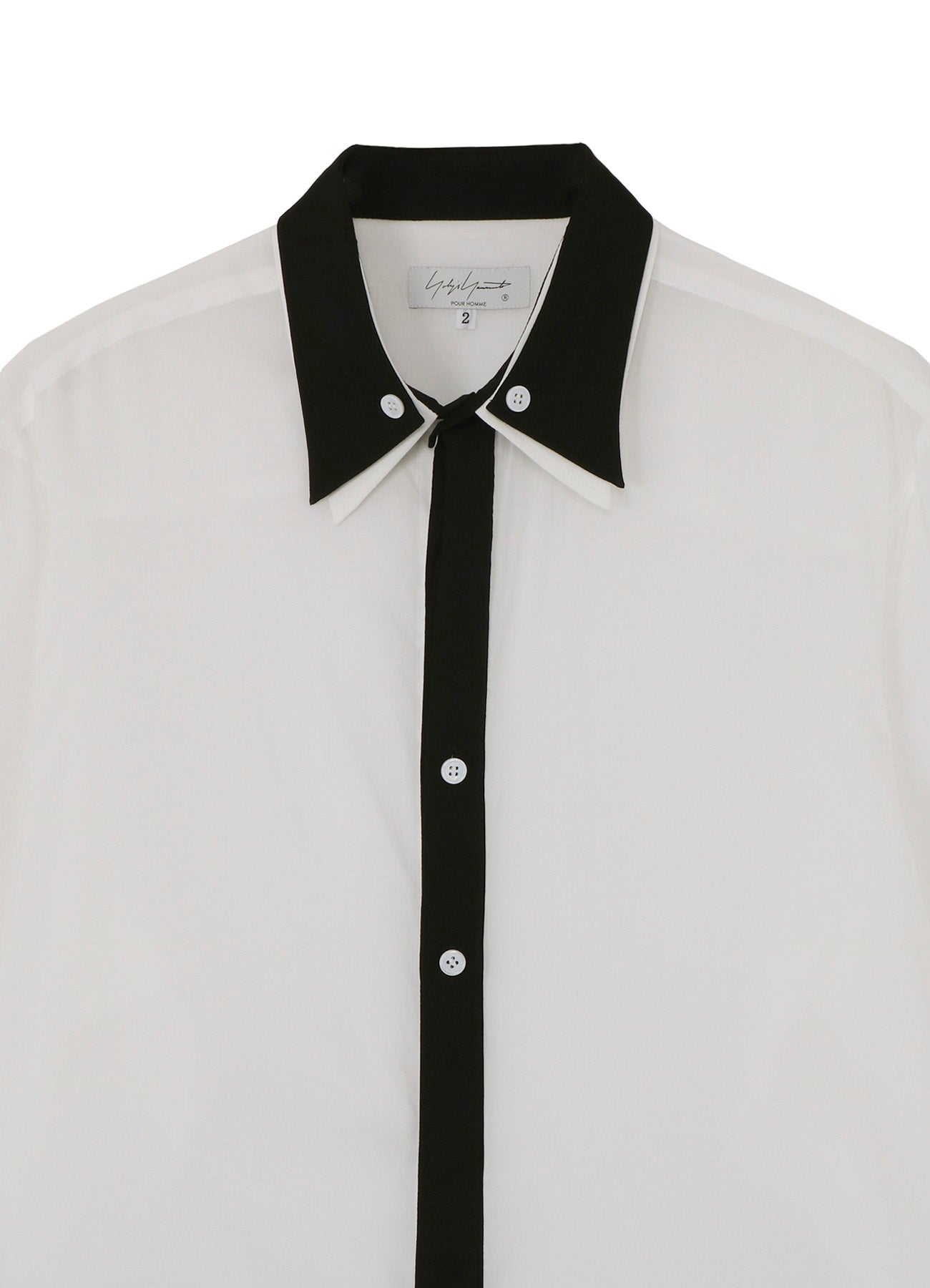 CELLULOSE LAWN DOUBLE COLLAR BLOUSE