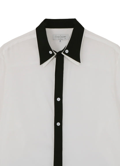 CELLULOSE LAWN DOUBLE COLLAR BLOUSE