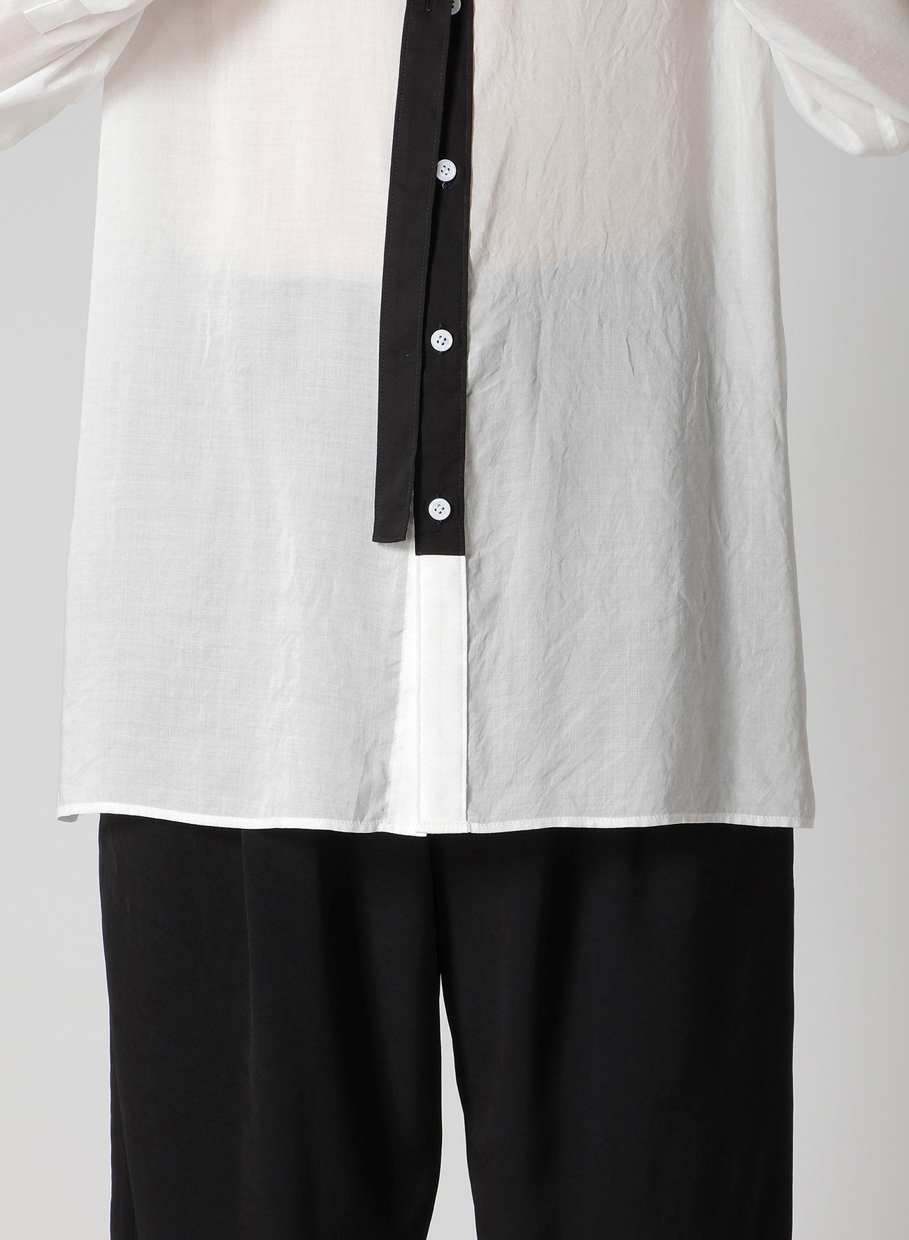 CELLULOSE LAWN DOUBLE COLLAR BLOUSE