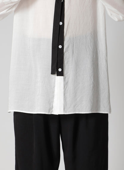 CELLULOSE LAWN DOUBLE COLLAR BLOUSE