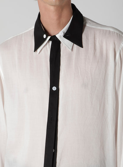 CELLULOSE LAWN DOUBLE COLLAR BLOUSE