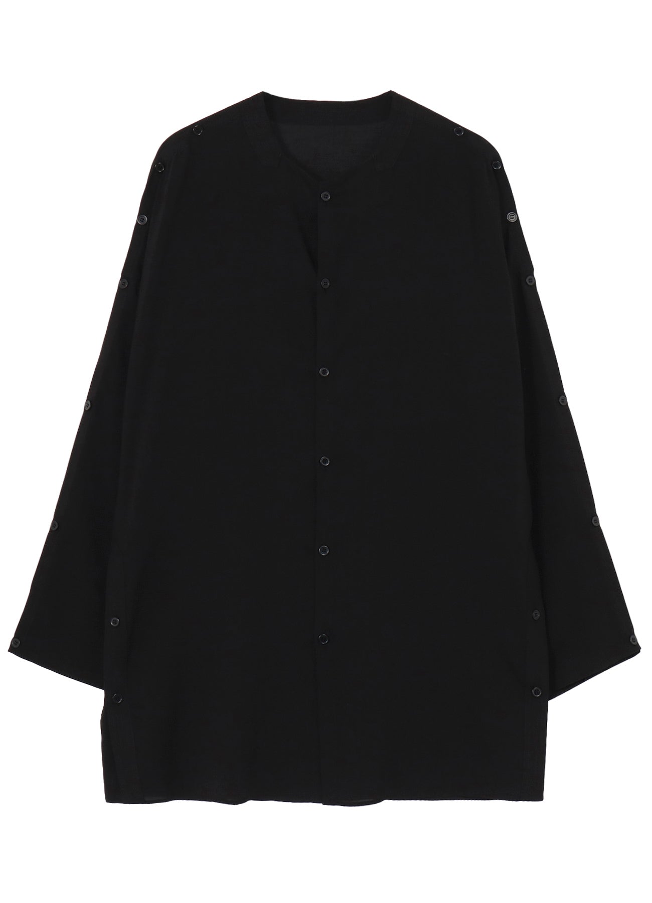 CELLULOSE LAWN COLLARLESS BLOUSE