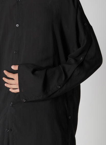 CELLULOSE LAWN COLLARLESS BLOUSE