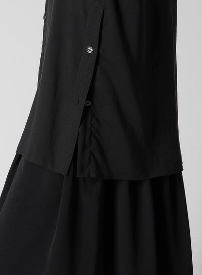 CELLULOSE LAWN COLLARLESS BLOUSE