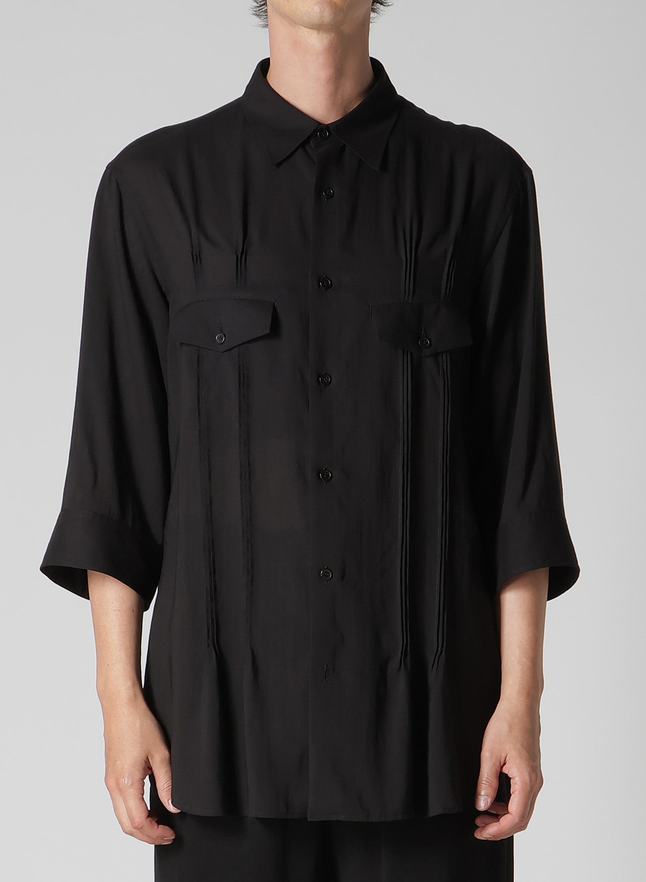 CELLULOSE LAWN PIN TUCK SHORT SLEEVE BLOUSE – THE SHOP YOHJI YAMAMOTO