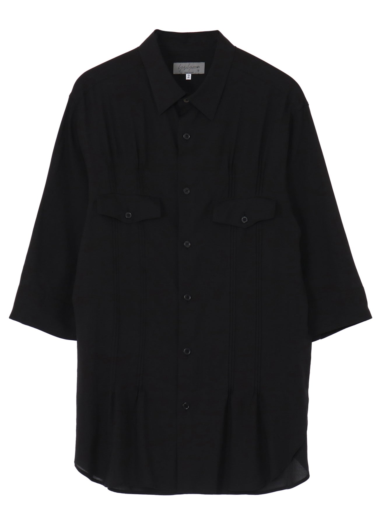 CELLULOSE LAWN PIN TUCK SHORT SLEEVE BLOUSE