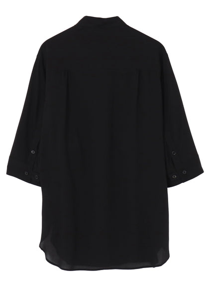 CELLULOSE LAWN PIN TUCK SHORT SLEEVE BLOUSE