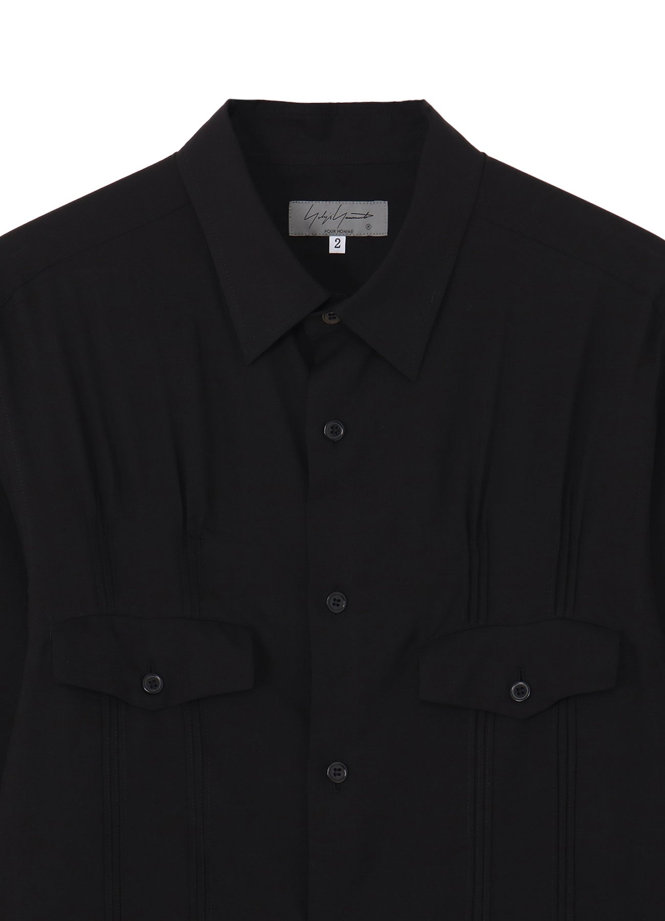 CELLULOSE LAWN PIN TUCK SHORT SLEEVE BLOUSE