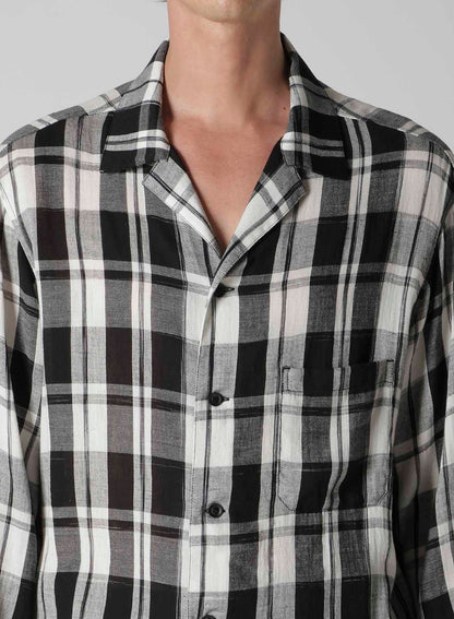 KHADI PLAID LONG SLEEVE BLOUSE